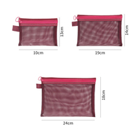 Mini trousse de toilette en nylon avec fermeture éclair, poignée, maille transparente, sac à cosmétiques, sac de maquillage, accessoires de voyage portables