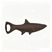 Décapsuleur vintage en fonte en forme de poisson, statue de poisson antique en métal, accessoire de décoration pour bar à domicile, accents décoratifs