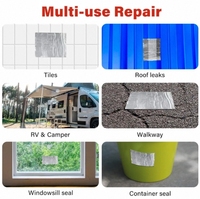 Ruban butyle auto-adhésif en feuille d'aluminium activé par l'eau simple face personnalisé mastic en caoutchouc étanche pour le masquage composite