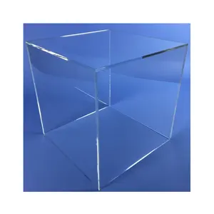 Clear Acrylic 5 Sided Product Display Cube Dustproof Lucite Cover Boxes