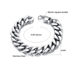 Collana o bracciale cubano 14mm per donne e uomini 10mm a maglie cubane 9 ''bracciale cubano accessori - Product Image 3