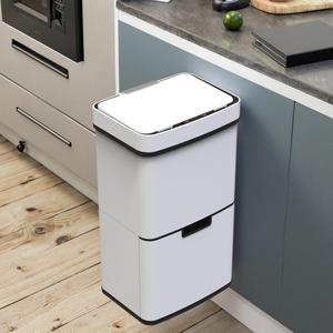 Cubo de basura inteligente de acero inoxidable de 62L con tapa, cubo de basura inteligente con clasificación de basura para hoteles domésticos, uso en hoteles domésticos BP - Product Image 3