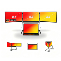 Écran de Jeu IPS QuadCreate 15,6 Pouces, Double Interface USB-C, FHD 1080P, Aluminium, Portable TriCreate, Système d'Exploitation Windows, Nouveau