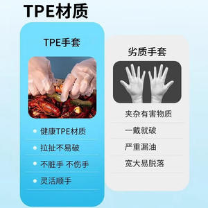 Gants jetables Haishi Hainuo TPE, épaisseur moyenne, imperméables, pour la vaisselle, la cuisine et la manipulation des aliments - Product Image 1