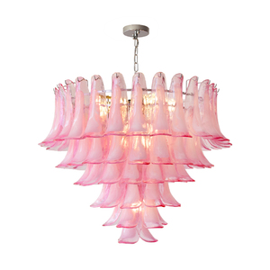 <span class=keywords><strong>Lampadario</strong></span> in vetro di Murano per soggiorno a soffitto alto <span class=keywords><strong>rosa</strong></span> moderno fatto a mano luce a sospensione per camera da letto sala da pranzo arredamento di lusso - Product Image 5