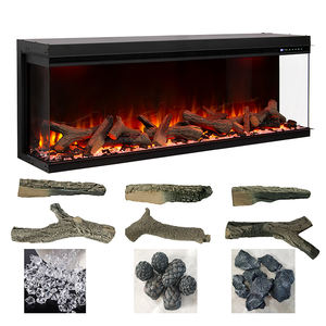 Chimenea Eléctrica Moderna de 50 Pulgadas con Llama LED Realista de 3 Lados, Opcional con Juego de Leños Reales, Control por Voz Inteligente - Product Image 5