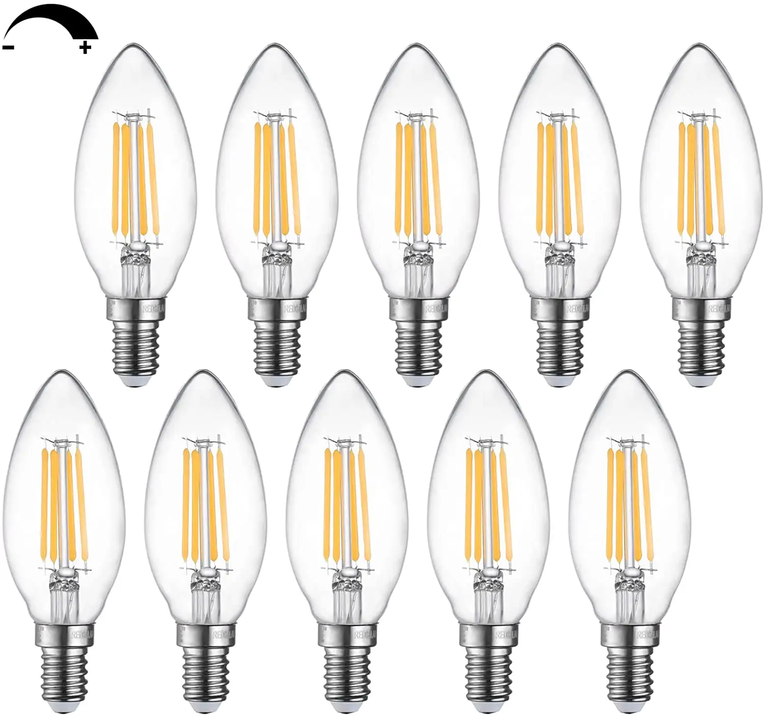 شمعدانات C35 C35T B10 E12 E14 E26 E27 4W 5W 110V ضوء أبيض دافئ معتم قاعدة E14 4W مصابيح شمع خيوط LED