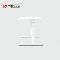 Bureau modulaire contemporain en acier Henvo, extensible, réglable en hauteur, double moteur, ultra-silencieux (45 dB), levage silencieux, pour usage professionnel