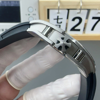 Montre mécanique sportive décontractée pour homme, boîtier en titane ultra-fin personnalisé 67-01, bracelet en caoutchouc