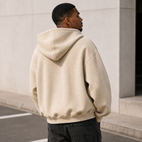 Fabrication de sweats à capuche personnalisés en tissu gaufré, style zippé, coupe oversize et carrée, sweats vintage, fabricant de vêtements pour hommes sur mesure