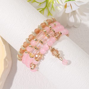 <b>Crystal</b> Tassel <b>Bracelet</b> Multi Layered Acrylic <b>Beaded</b> Elastic Women Jewelry Spring 2024 Yiwu Manual Made Geometric Style - Product Image 2
