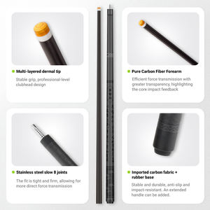 TuoYuan MOQ <span class=keywords><strong>2</strong></span> Taco de Billar <span class=keywords><strong>Profesional</strong></span> de Fibra de Carbono, Estable, de 1/<span class=keywords><strong>2</strong></span> Parte, Equilibrado, para Todos los Niveles de Habilidad - Product Image 3