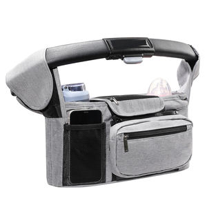 Organisateur de poussette avec porte-gobelet, dragonne détachable, capacité moyenne, en polyester résistant à l'eau, fermeture éclair, sac de poussette pour <span class=keywords><strong>maman</strong></span> - Product Image 1