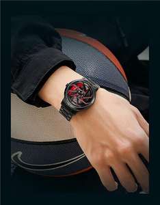 オリジナル 車 ホイール リム スピニング ホイール ウォッチ 防水 回転ダイヤル 3D メンズ 腕時計 スポーツカー ウォッチ - Product Image 4