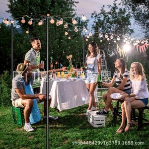 Outdoor Metal Light Poles 9.3FT Height 12-15FT Span LED <b>Bracket</b> Garden Lighting Support <b>Black</b> Color - Product Image 2