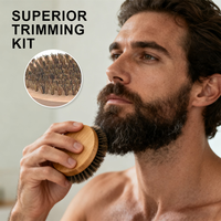 Kit de croissance de barbe pour homme en marque privée OEM avec huile à barbe et baume, brosse, peigne, ciseaux et rasoir, ensemble de soin de la barbe pour cadeau