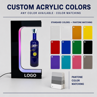 Support de Bouteille Rotatif Magnétique à LED en Acrylique pour Bar KTV, Présentoir de Bouteilles de Vin Personnalisé en Gros pour Usine