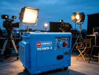 Générateur diesel silencieux 6,5 kW à châssis ouvert, portable, pour usage domestique, démarrage électrique, puissance maximale 7,5 kW, AVR, réservoir de carburant 25 L, 230 V 400 V