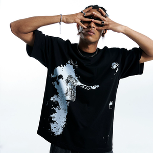 Fabricación al por Mayor de Camisetas Personalizadas Extra Grandes con Impresión Digital por Sublimación 3D de Algodón para Hombre - Product Image 4