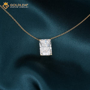 จี้เพชรทรงแปดเหลี่ยมแบบคลาสสิก ทำจากทองคำแท้ 18K สีเหลือง พร้อมสร้อยคอ ของขวัญสำหรับงานหมั้น งานแต่งงาน หรือวันครบรอบ สำหรับทั้งชายและหญิง - Product Image 3