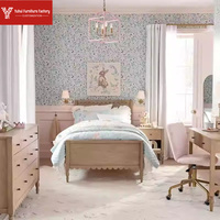 Lit double en bois massif de style français antique avec dentelle ondulée, lit double en bois massif de style américain, luxe léger, style rétro avec dentelle ondulée