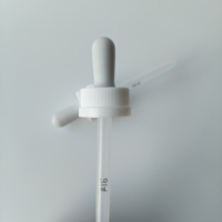 Pipette compte-gouttes en plastique noir et blanc de 24 mm avec bouchon à vis, résistante aux enfants, pour boissons