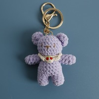 Pendentif ours en peluche tricoté à la main, mignon et décoratif, idéal pour un cadeau de la Saint-Valentin
