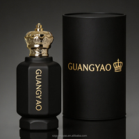Vente en gros de flacons de parfum cylindriques en verre personnalisés de 100 ml, logo et boîte d'emballage personnalisables disponibles