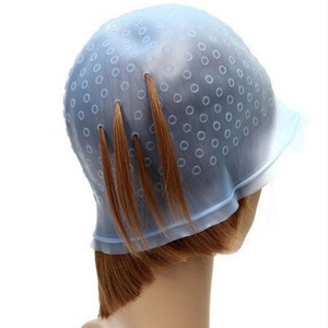 Vente en gros de bonnet de teinture en silicone pour cheveux, bonnet de teinture multicolore avec crochet en métal pour salon de coiffure à domicile - Product Image 2
