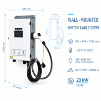 Borne de Recharge DC CCS2 20kW pour Véhicules Électriques, Monopistolet, OCPP 1.6J, RFID, IP54, Station Résidentielle Communautaire, Écran Tactile, Paiement QR, Cloud