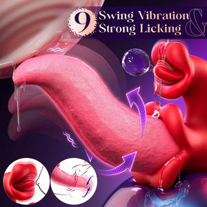APP Kontrolü 2'si 1 Arada Dil Yalama Vibratörleri Seks Oyuncakları Vajinal Stimülasyon 9 Frekanslı Titreşim Mastürbasyon Seks Oyuncakları Kadınlar için - Product Image 2