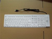 Keyboard lipat silikon 109 kunci, ultra-tipis, operasi membran kabel USB, desain senyap tahan air untuk komputer PC & Laptop