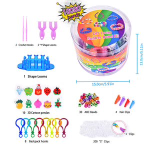 Venta al por mayor 6000 + pulsera de tejido de goma de arranque 13 colores telar bandas Kit para DIY hacer artesanía chica regalo para niños - Product Image 1