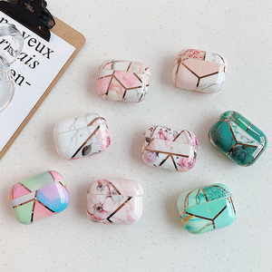 Electroplated Marble Earphone Case For <span class=keywords><strong>AirPods</strong></span> Pro Cases Cute Pink Soft Flowers Protective Cover for AirPod Air Pods Case - Product Image 2
