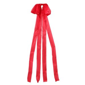 Pinza para el cabello con lazo rojo transparente de estilo antiguo y cinta larga, con clip de resorte, adorno para la cabeza para un look juvenil. - Product Image 5