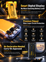 HYTO Power Bank portabel 10000mAh 20000 W, tampilan LED pengisi daya Cepat PD dengan kabel USB Tipe C Android