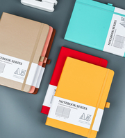 Vente en gros A4 A5 carnet agenda gauche couverture rigide école d'affaires Campus travail notes de terrain cahier collège ligné avec sangle