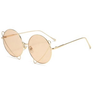 Gafas de Sol Redondas de Metal para <span class=keywords><strong>Mujer</strong></span>, Certificadas por la CE, Artículos Decorativos Modernos y a la Moda que Brindan Protección UV Esencial - Product Image 5