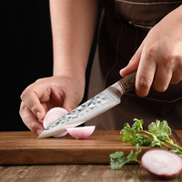 Ensemble de couteaux de chef de cuisine de haute qualité, couteau à fruits Sande forgé à la main et manche en bois coloré pour couper la viande