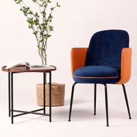 Fauteuil français en métal forgé hôtel tissu coussin loisirs Coréen dinant la chaise