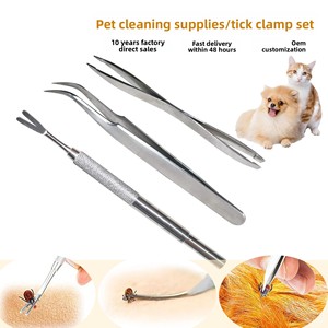 Pince à tiques et puces pour chiens et chats, outil double tête pour attraper les insectes, fournitures pour animaux de compagnie - Product Image 1