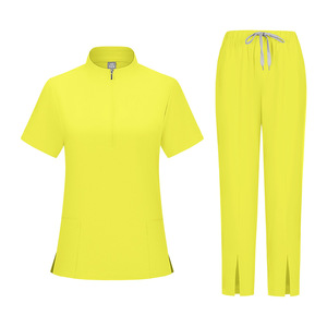 Women's <b>Scrub</b> Uniform Set Short Sleeve Moisture Wicking Split Design For Nurse Beauty Salon Dental Pet Clinic - Product Image 2