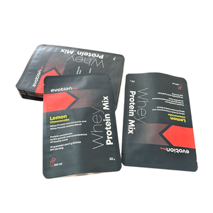 Sac en mylar en feuille d'aluminium à faible quantité minimale de commande Sachets d'emballage individuel Poudre de protéine de lactosérum Trois sacs à fermeture latérale <span class=keywords><strong>Sachet</strong></span> à pochette plate - Product Image 1