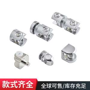 Glass Clip Zinc Alloy <b>Chrome</b> Plated Fixing Bracket For Glass <b>Shelf</b> Support Connector - Product Image 3