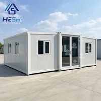 Maison préfabriquée portable sécurisée de 20 pieds et 40 pieds, extensible, en acier léger, avec salle de bain, maison modulaire