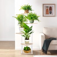 Patio Jardin Balcon Chambre à coucher Salon Plantes Titulaire Présentoir Étagère à fleurs à plusieurs niveaux Étagère à plantes à 4 niveaux d'intérieur