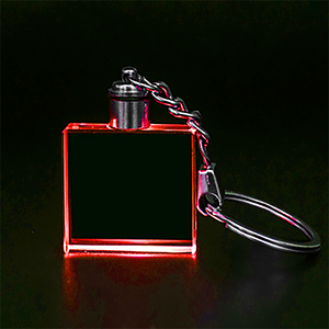 Porte-clés carré en verre cristal transparent imprimé UV personnalisé pas cher du Zhejiang, avec logo de voiture, décoration cadeau, lumière LED colorée - Product Image 5