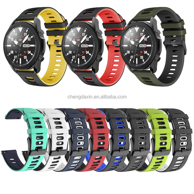 20mm 22mm Double Color Universal Silicone Watch Strap for Garmin Forerunner 265 /265S/venu3/samsung galaxy Watch5