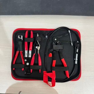 Plowing Automotive Pipe Clamp Pliers 4 Piece Set High Carbon Steel Red Zipper <b>Bag</b> Auto Repair <b>Tool</b> <b>Kit</b> - Product Image 1