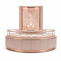 Vitrine de présentation de bijoux en verre rond sur mesure, design de luxe pour les magasins de détail et les grossistes